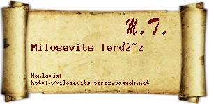 Milosevits Teréz névjegykártya
